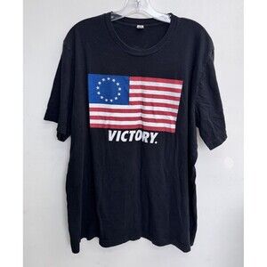 VINTAGE Nine Line Made In USA Men's T SHIRT XL Black Victory Patriotic FLAG